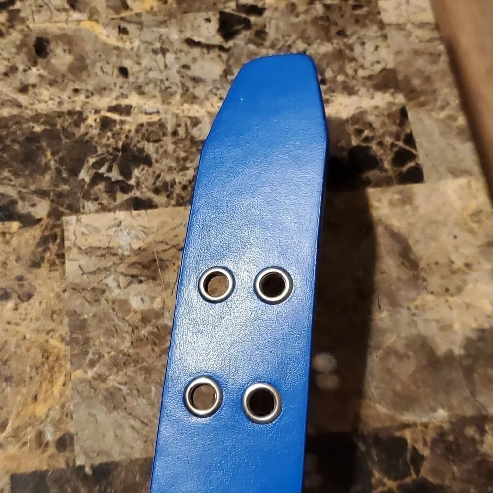 1.5 inch wide royal blue riveted belt